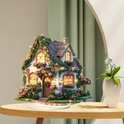 Letrero de Mesa de Casa para el Día de San Valentín Decoración 2D con Forma de Casa Letrero Decorativo Boda en Granja Fiesta Hogar Sala de Estar Dormitorio Adorno de Mesa