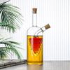 Double-layer Glass Oil Jug 2-in-1 Oil Vinegar Bottle Home Creative Double-mouth Cork Shaped Glass Oil Jug Kitchen Seasoning Tool