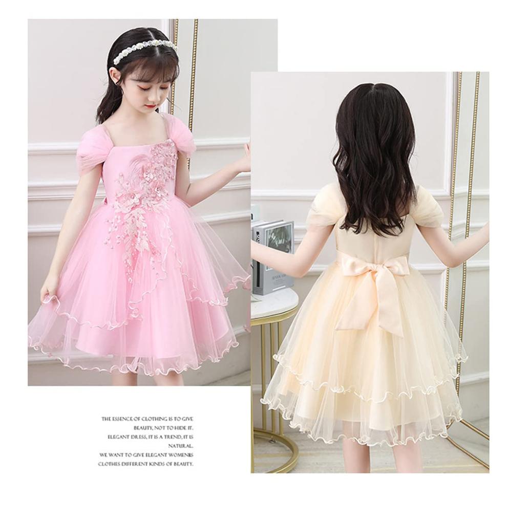 Karwavyi Princess Junior Dress for Perfect for School Entrance and Kindergarten Entrance Ceremonies Kids' Dress, Embroidered, Girls, Weddings,