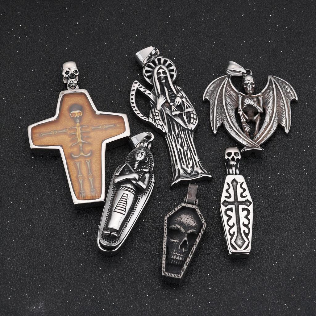 Skull Series Zombie Coffin Epoxy Pendant: Death Comes Collection for Men and Women