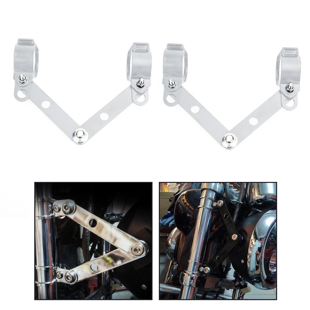 28mm-41mm Fork Chrome Headlight Mount Bracket Motorcycle Headlamp Holder Adapter