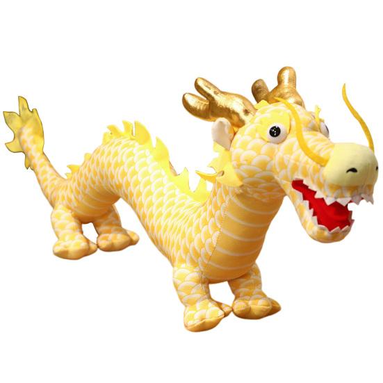 Zodiac Dragon Plyšová panenka Stojící Postoj Kreslený drak Maskot Plyšové Ornament Kawaii Vycpané zvířátko