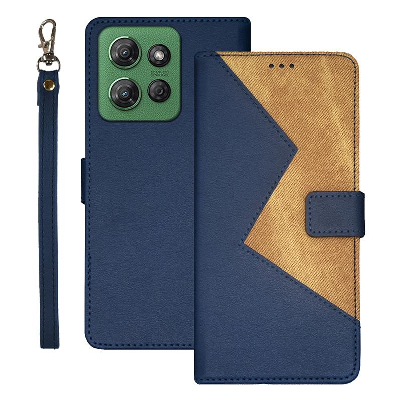 IDEWEI For Motorola Moto G Power (2025) Case Card Slots Splicing Color Leather Phone Cover
