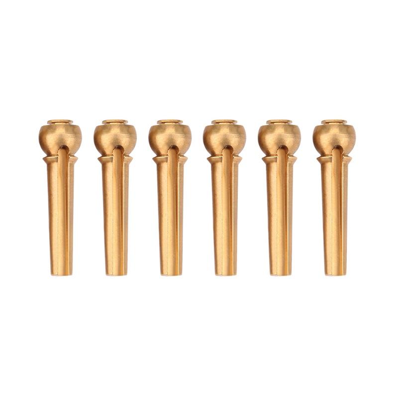 6Pcs/Set Durable Brass Guitar Bridge Pins For Folk Guitars Replacement Parts