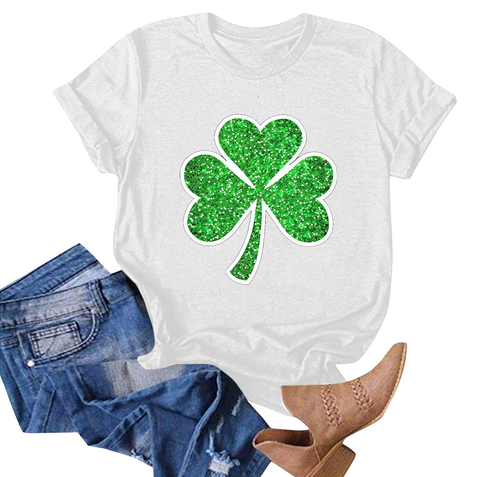 

Жіночий модний повсякденний вільний пуловер з принтом і круглим вирізом з короткими рукавами XXXL