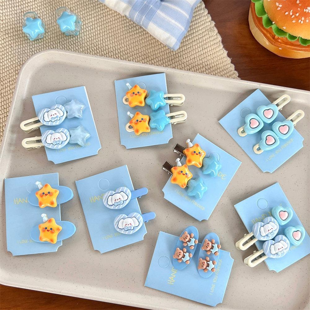 

1pair Pentagram Cartoon Hair Clips Puppy Children Duckbill Clip Cute Yellow Star Hair Pins Party
