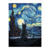 Van Gogh Starry Night Cat DIY Digital Oil Painting: Advanced Handmade Decorative Art