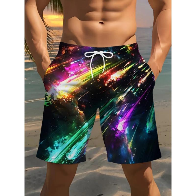 Men's Yellow Orange Vintage Floral Print Beach Shorts Drawstring Waist Quick Dry Casual Swim Trunks 2026