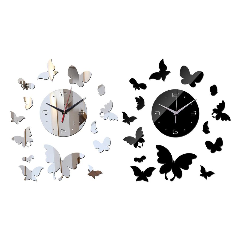 Modern Wall Clock Art Decal Removable Acrylic Mute for Office Decor