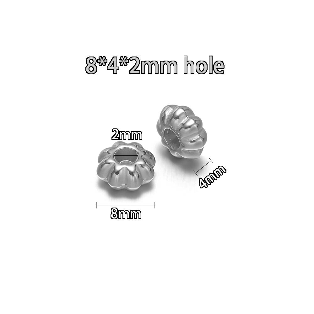 20Pcs Stainless Steel Flower Bead Loose Spacer Tube 8mm Beads for DIY Jewelry Making Bracelet Making Necklace Wholesale Findings