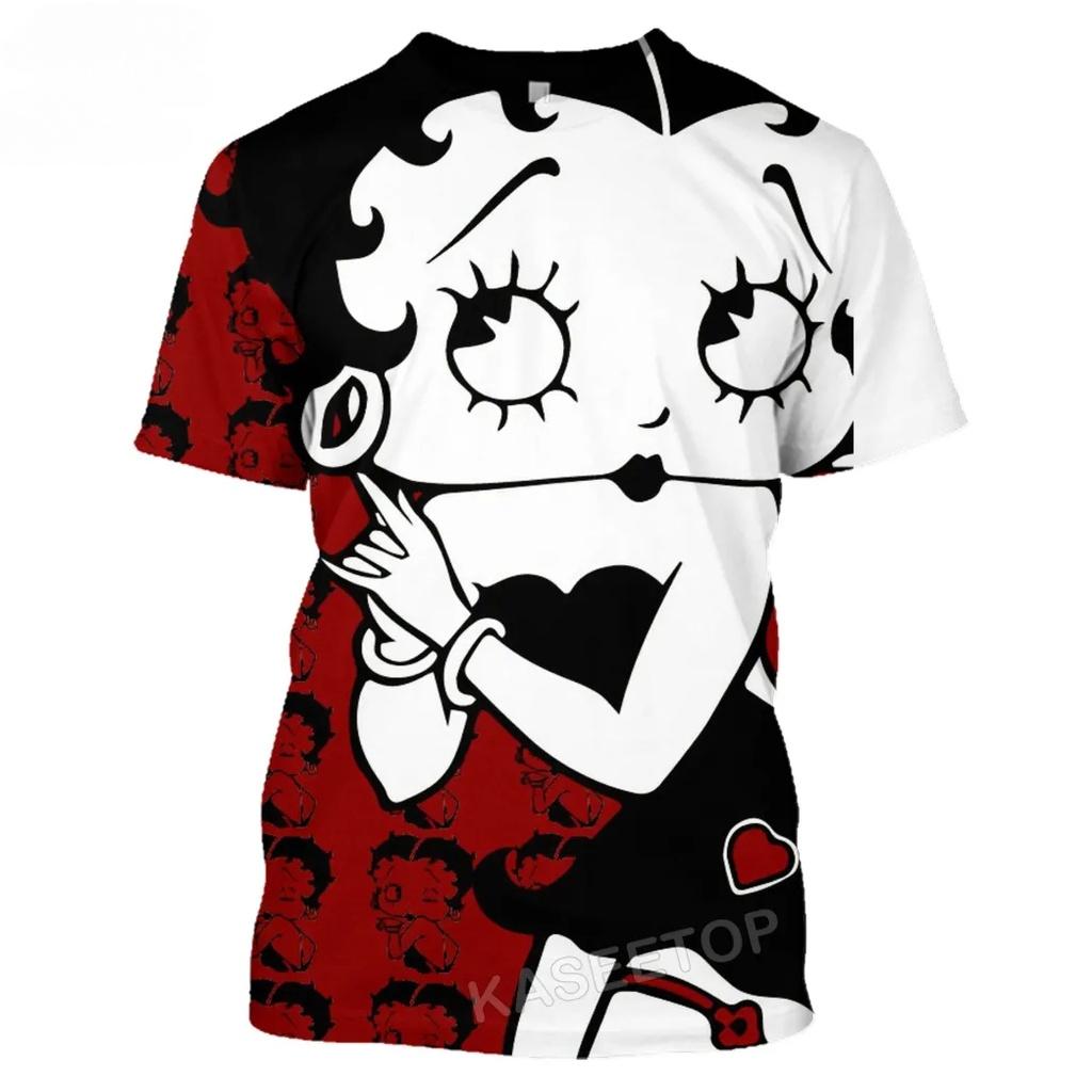 3D printed cartoon T-shirt street wear 2XS