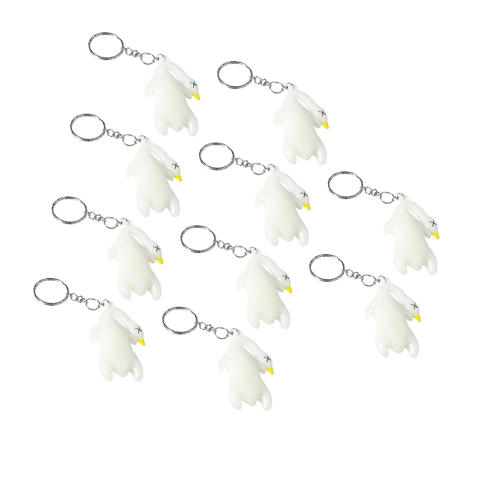 

10Pieces Roast Duck Figurine with Intricate Details and Color Variation Duck Keyring Pendant Plastic Texture for Bag