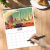1pc 2026 Wall Calendar, Space Art, Realistic Sci-Fi Design, 12 Unique Patterns, Perfect Gift for Birthdays & Holidays