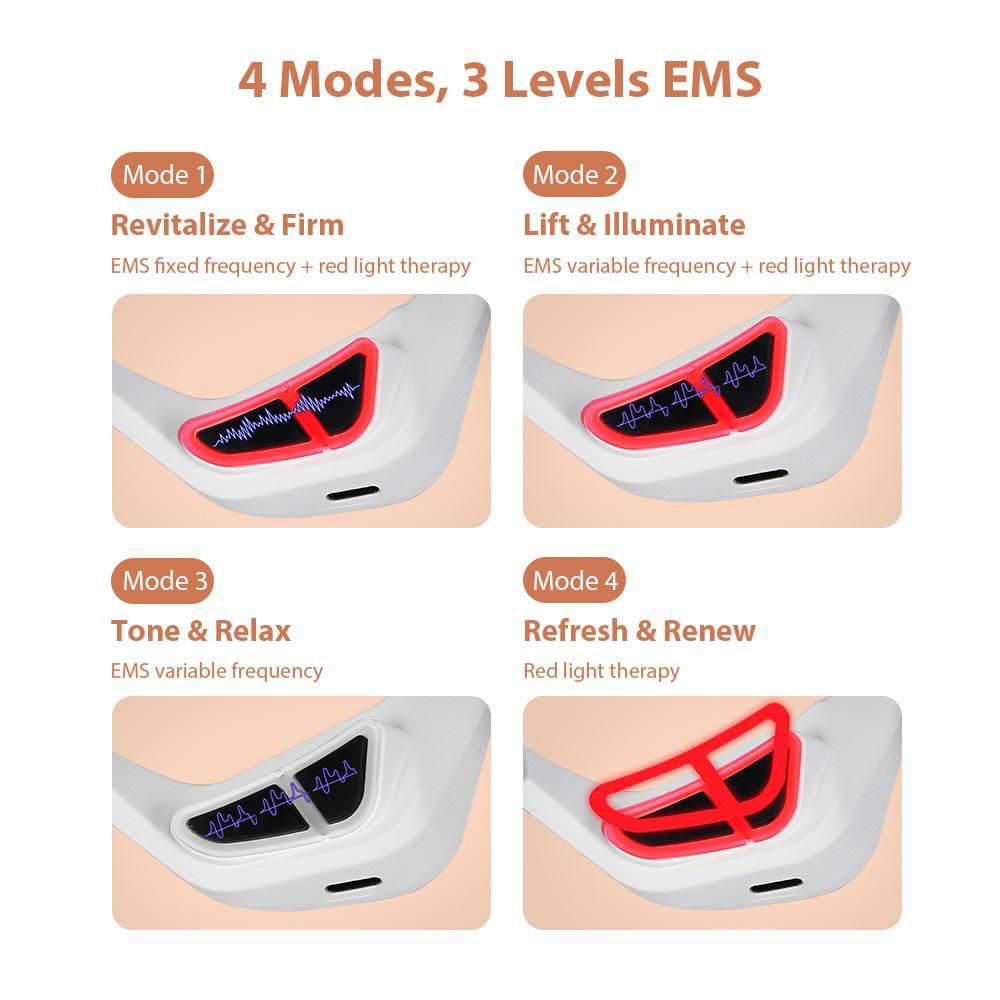 Microcurrent Beauty Eye Massager: EMS Red Light Therapy for Dark Circles