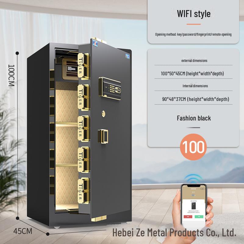 Tiger Brand All-Steel Fingerprint Safe for Home/Office - Anti-Theft Small Safe Deposit Box