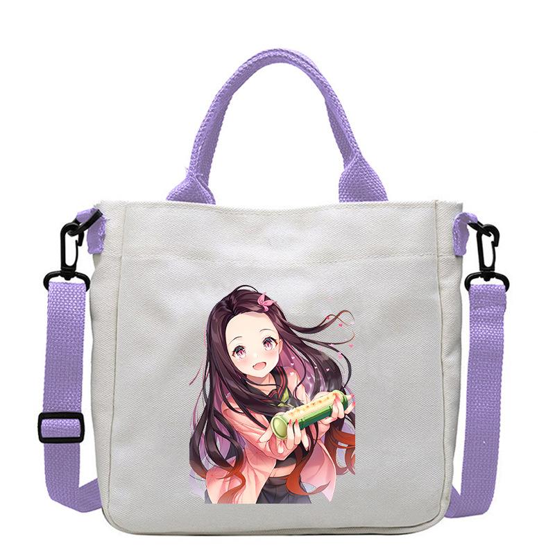 Borsa in Tela Stampata Crossbody Borsa a Mano Borsa a Spalla Fumetti Manga Giapponesi Nezuko Kamado Demon Slayer 7552
