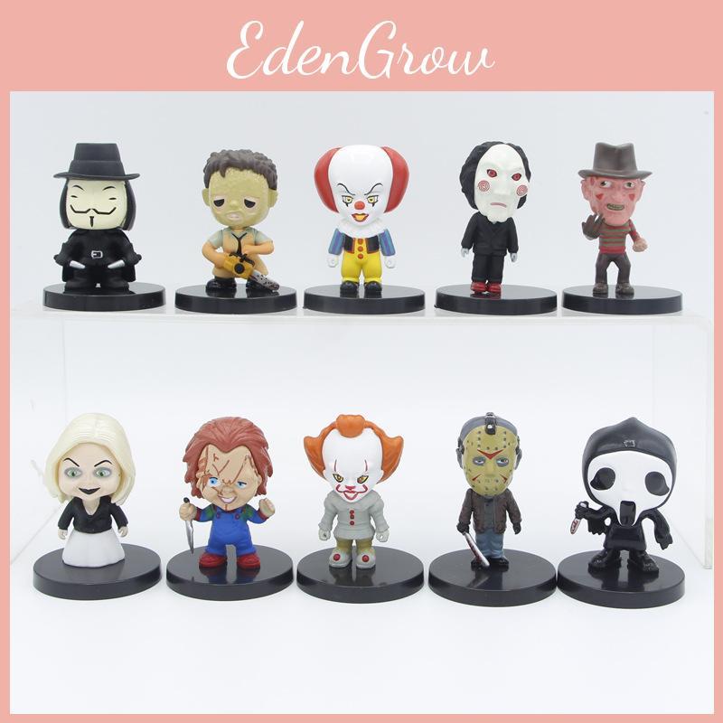 10 Styles Stunning Pvc Horror Movie Collectible Figures Clown Jason Freddy Chucky Fans For