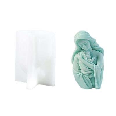 Flexible Silicone Candle Mold for Aromatherapical Mother and Child Embrace Designs for Gifts and Craft Supplies
