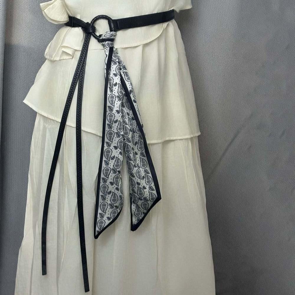 Bohemian Style Cashew Printed Belt Adjustable Silk Tie Design Belt Retro Jacquard Waistband  Girls