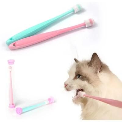 Small Dog Cat Toothbrush 360 Degree Soft Silicone Cat Dental Care Toothbrush Independent Packaging Pet Teeth Cleaning Tool Pet Supplies