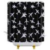Warcraft Deck Jet Fighter Shower Curtain for Military Fans Bathroom,Warship Plane Coast Shower Curtain Fabric Bathroom Curtains