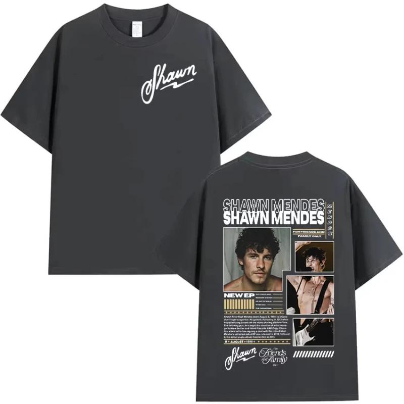 Raper Shawn Mendes Album 2025 Graficzne Koszulki Damskie Hip Hop Retro Koszulka z Krótkim Rękawem Bawełniana Oversize T-shirt Letnie Topy