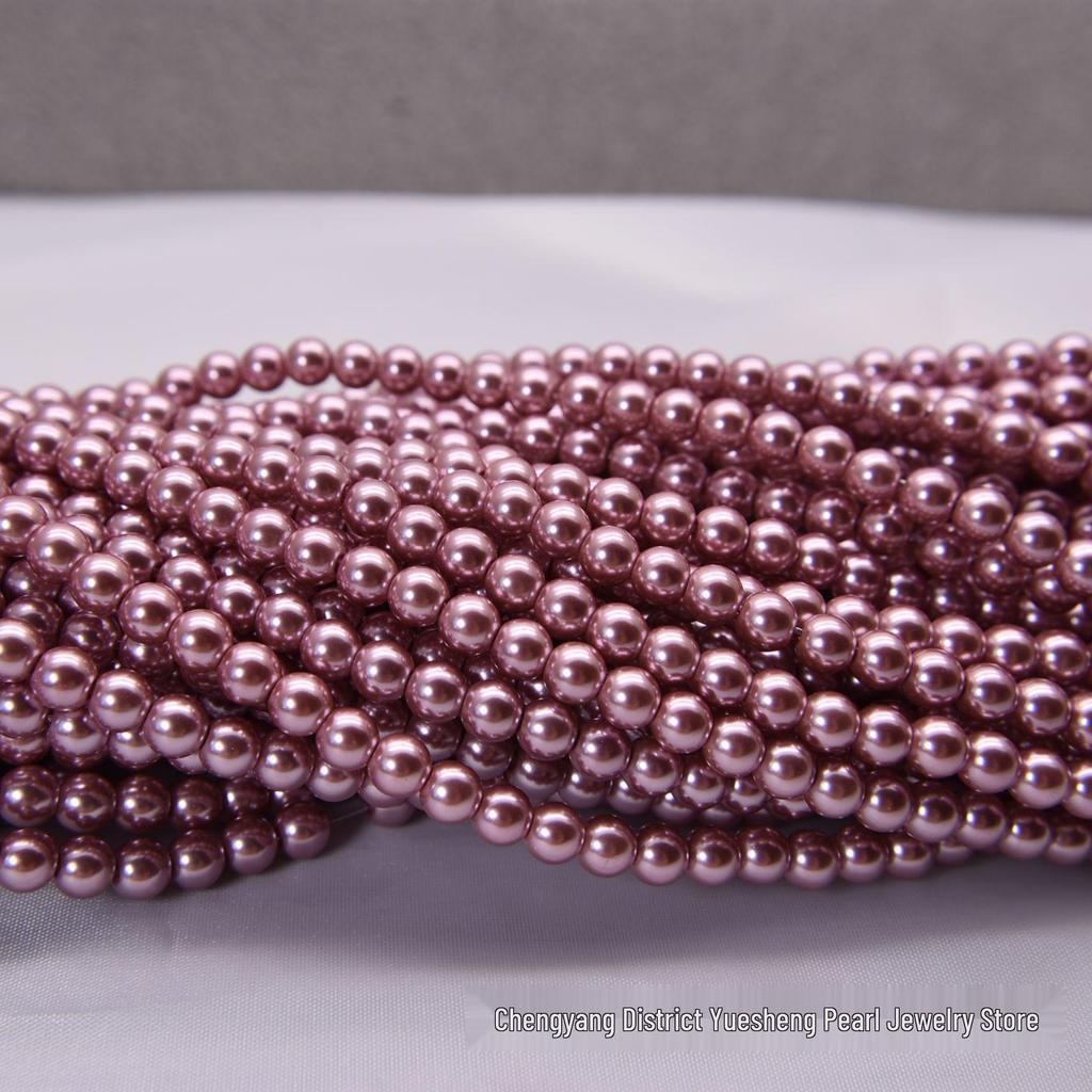 High-Gloss Imitation Pearl Beads for DIY Jewelry – Round, Pierced, Baked Paint Finish, Loose Beads in Stock