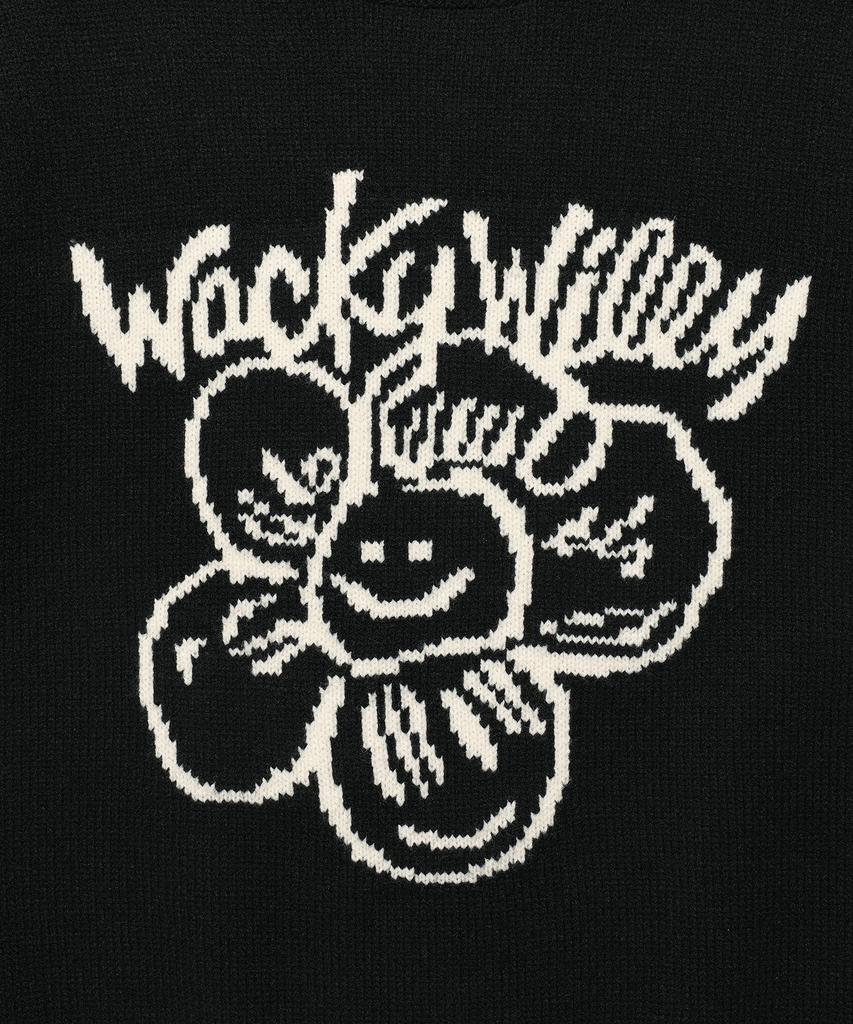 WACKY WILLY Big Lily Graphic Pullover Knit Black
