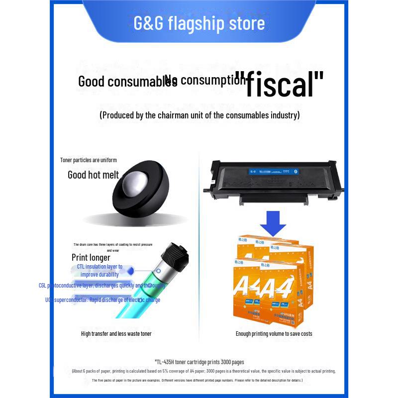 Gezhige Compatible Toner for Bentu M7165DN, TL435, M7185DN, P3385DN, P3365DN