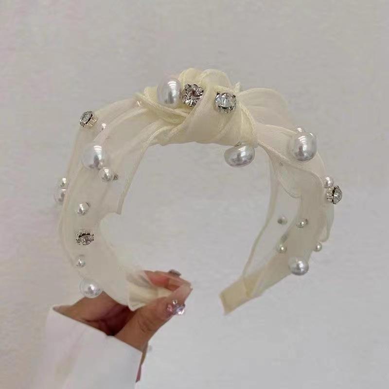 Koreanisches Strass-Tüll-Stirnband: Elegantes, vielseitiges Haaraccessoire für leichten Luxus