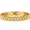 Braccialetti da uomo con catena da 10 mm, stile orologio, per donna, uomo, donna, colore oro, in acciaio inossidabile, accessori per gioielli da uomo.
