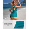 CHARMLEAKS Women Tankini Top Ruffled Shoulder Bathing Suit Top V Neck Swimsuit Top Flowy Bikini Tank Top