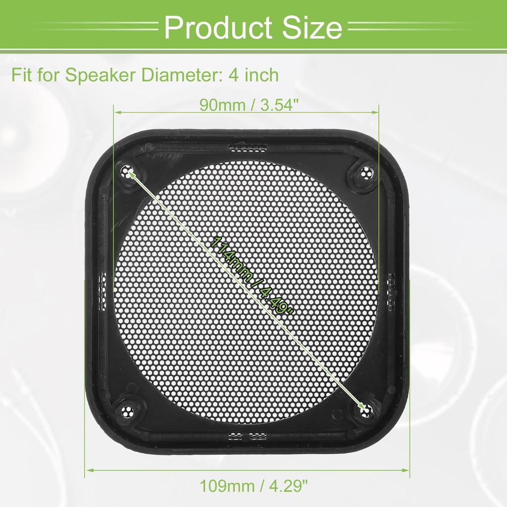 ACROPIX Universal 4" Car Speaker Grille Cover Mesh Square 4" Audio Speaker Subwoofer Guard