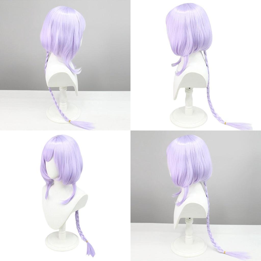 Genshin Impact Qiqi Zombie Cosplay Wig Long Purple Hair Halloween Party Prop