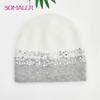 SOMALER Winter Hats for Women Warm Angora Wool Knitted Hat Fashion Sequin Beanie Hat Thick Long Rabbit Fur Hair  Skull Cap Bonnet