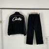 American Retro Reflective Corteiz Alcatraz Jacket with Stand Collar and Zippered Casual High Street Pants