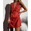 Summer Women Dress Sexy V-Neck Sleeveless Basic Tank Dress Elegant Party Dresses