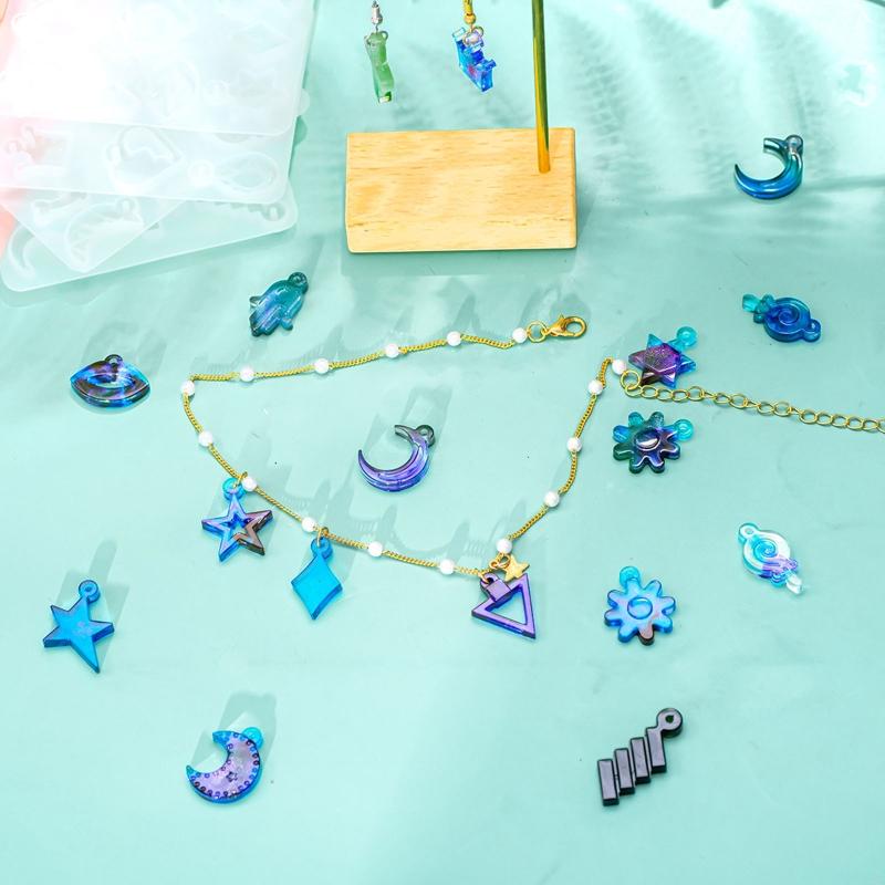 Flower Moon for Key Star for Butterfly Resin Earring Molds Silicone Earring Molds for Epoxy Casing Resin Molds Girl Jewe