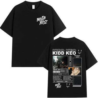 Rapper Kidd Keo Bando Boyz Tour Merch T-Shirts Herren Damen Mode Hip Hop Street T-Shirt Sommer Lässig Baumwolle Übergroße T-Shirts