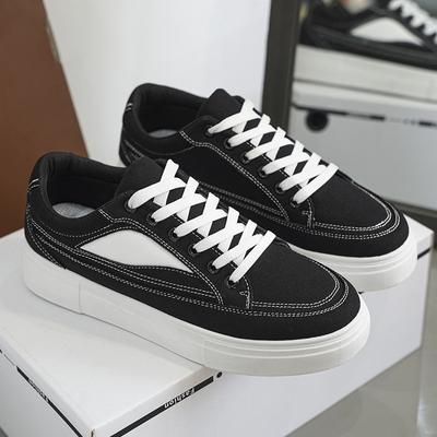 Fashion Mens Casual Shoes Low-top Canvas Breathable Student Casual Sneakers Outdoor Walking Sports Non-slip Versatile White Shoe for Men
