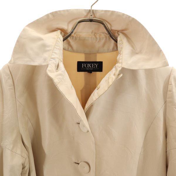 FOXEY Made In Japan Silk Long Coat F Beige Women Used