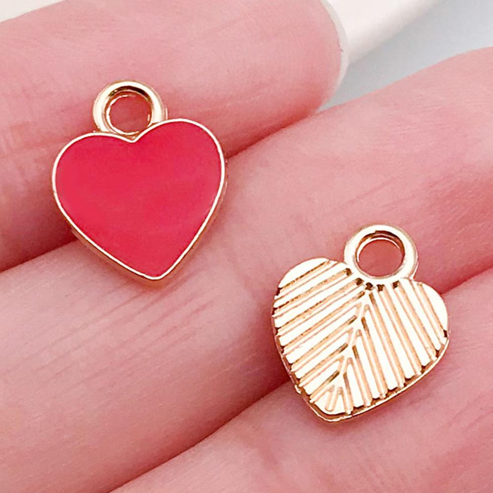 Red And Love Heart Peach Jewellery Accessories Diy Bracelet Keychain Necklace Pendant Alloy Oil Drop