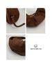 Korean-Style Suede Shoulder Bag: Solid Color, Large Capacity Underarm Dumpling Design