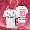 2025 Sommer/Herbst Neuestes Japanisches Anime Blue Lock Rin Itoshi und Sae Trikot T-Shirt für Herren und Damen Atmungsaktive Lässige Tops
