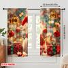 2pcs,2D plane printing Curtain Popular Cute Snowman Christmas Holiday Decorations (3) Polyester Fabric (without rod) All Seasons