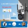 Drie Lenzen 10x Zoom Zonnecamera's WiFi Buitenbewaking 6K 12MP Draadloze CCTV IP Camera 360 PTZ Externe Beveiligingscamera V380