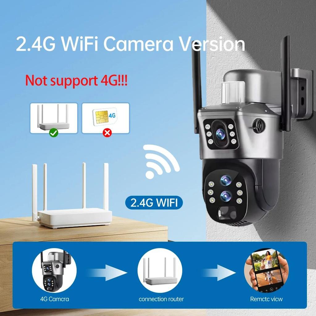 Drie Lenzen 10x Zoom Zonnecamera's WiFi Buitenbewaking 6K 12MP Draadloze CCTV IP Camera 360 PTZ Externe Beveiligingscamera V380