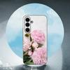 Elegant Pink Flower Peony For Samsung Galaxy S25 S24 S23 Ultra S22 S21 Plus S20 Black Soft Silicone Protective Case