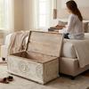 Wood Beautiful Carved Trunk Storage Box-Home Decor Central Box-Indian Side Trunk Storage Box For Home Decor Funniture