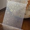 Gold & Silver Starburst Moon and Sun Nail Art Stickers - Adhesive, Hollow, Hot Stamping for DIY Nails